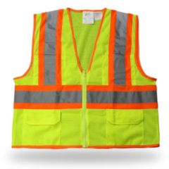 SAFETY VEST POLY-MESH FLOURES.GREEN LRG