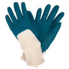 BLUE NITRILE PALM COATED KNIT GLOVE-MED