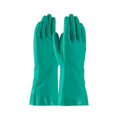 GREEN NITRILE GLOVE-FLOCK LINED LARGE