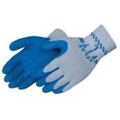 STRING KNIT BLUE LATEX PALM GLOVE LARGE