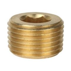 3/8 NPTF FLUSH PRESSURE PLUG BRASS